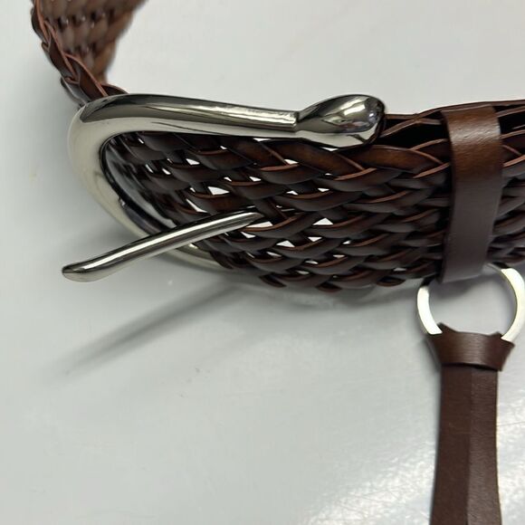 Michael Michael Kors Brown Basketweave Belt with Silver Hardware and Charms- Med main image 10